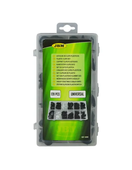 52888 Estuche De Clips Plasticos Universal 128 Pcs JBM