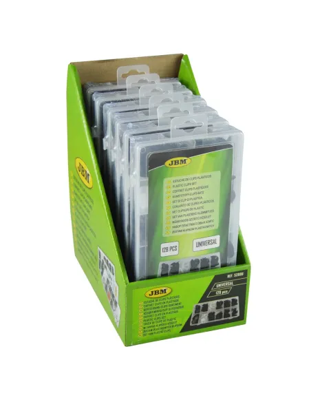 52888 Estuche De Clips Plasticos Universal 128 Pcs JBM