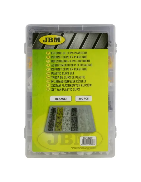 52897 Estuche De Clips Plasticos Renault 300 Pcs JBM