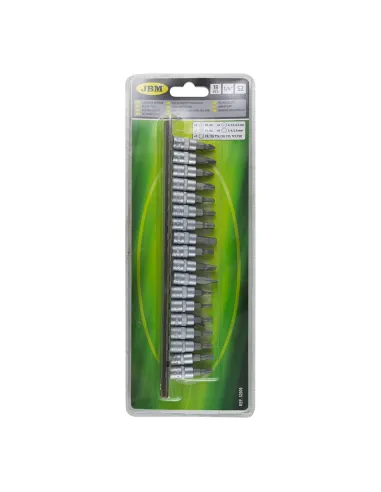 52909 Juego De Vasos Puntas 1/4"  18 Pcs JBM