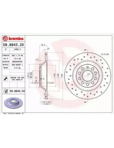 0888432X Disco de freno Brembo