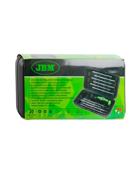 53010 Estuche De Destornilladores Con Mango Intercambiable 20 En 1 JBM