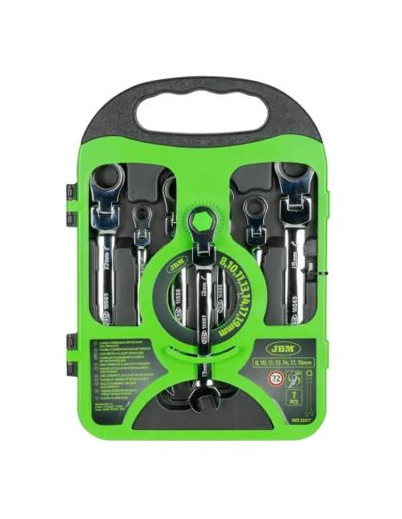 53017 Set De 7 Llaves Combinadas Articuladas Con Trinquete JBM