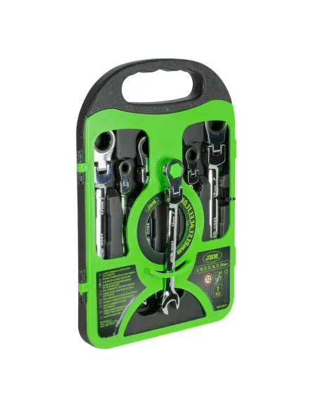 53017 Set De 7 Llaves Combinadas Articuladas Con Trinquete JBM