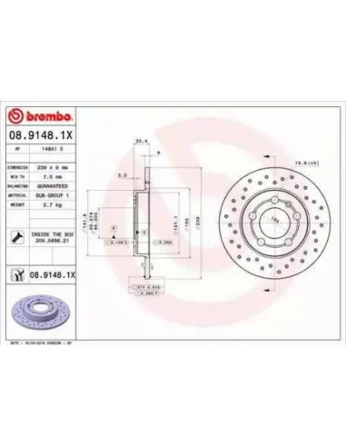 0891481X Disco de freno Brembo