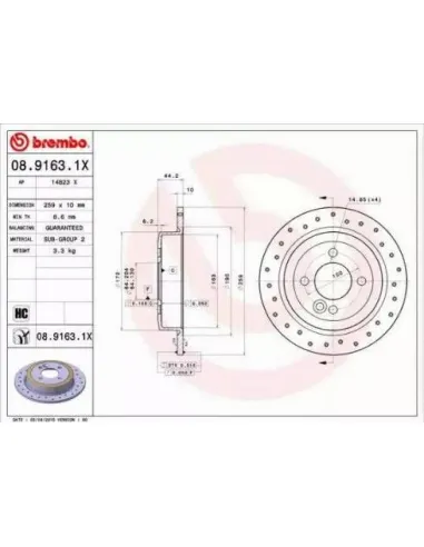 0891631X Disco de freno Brembo