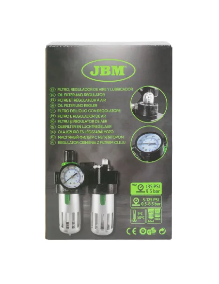 53067 Filtro, Regulador De Aire Y Lubricador 3/8" JBM