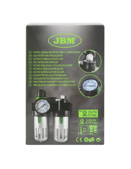 53068 Filtro, Regulador De Aire Y Lubricador 1/2" JBM