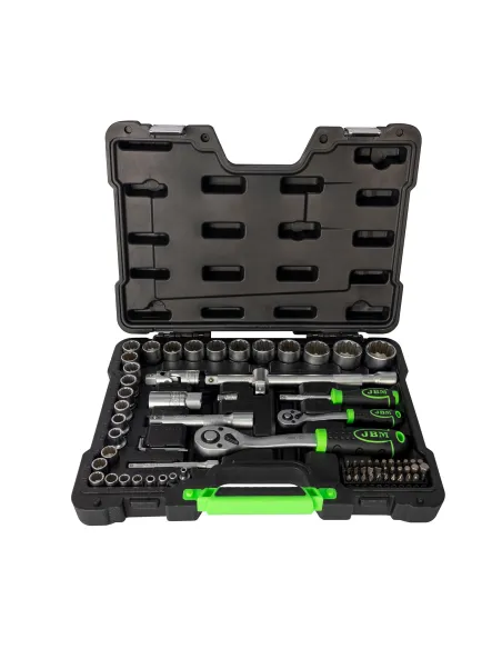 53074 Estuche De Herramientas De 74 Piezas Con Vasos De 12 Cantos JBM