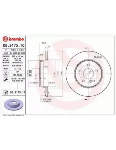 08.9175.10 Disco de freno Brembo