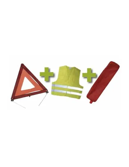 53090 Kit Emergencia Bolsa Roja Ribete+Triangulo+Chaleco JBM