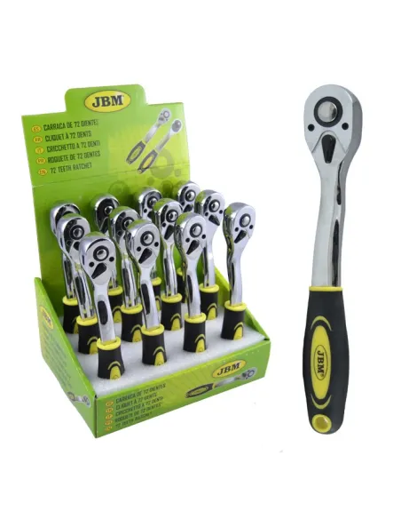 53099 Carraca Cromada De 72 Dientes 3/8" 200Mm JBM