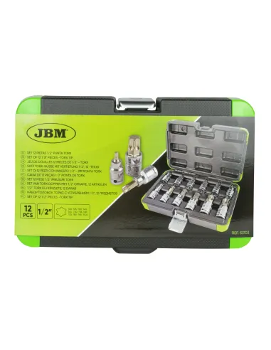 53103 Set 12 Piezas 1/2" Punta Torx JBM