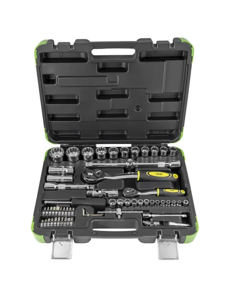 53108 Estuche De Herramientas 61 Piezas Vasos Spline De 1/2" Y 1/4 JBM