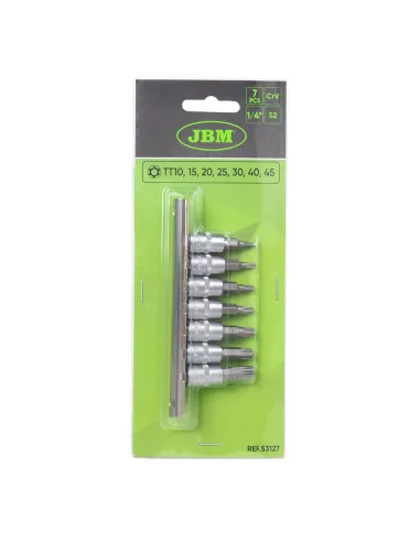 53127 Juego De 7 Puntas Torx Inviolable 1/4" JBM