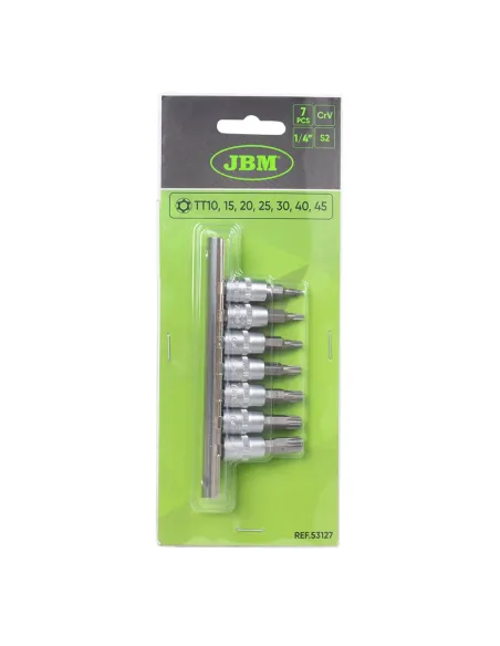 53127 Juego De 7 Puntas Torx Inviolable 1/4" JBM