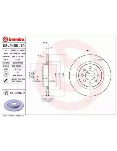 08.9460.10 Disco de freno Brembo