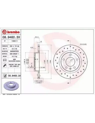 0894603X Disco de freno Brembo