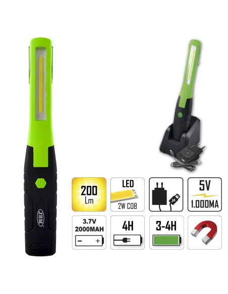 53216 Lámpara Portátil Cob Plegable Con Base Giratoria Imantada JBM