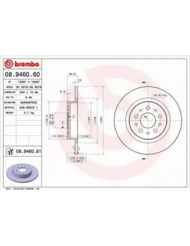 08.9460.60 Disco de freno Brembo