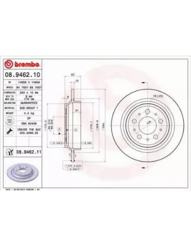 08.9462.10 Disco de freno Brembo