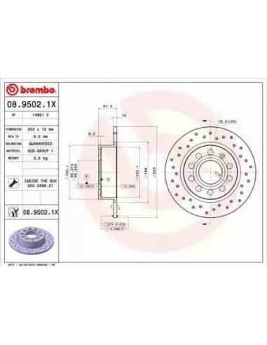 0895021X Disco de freno Brembo