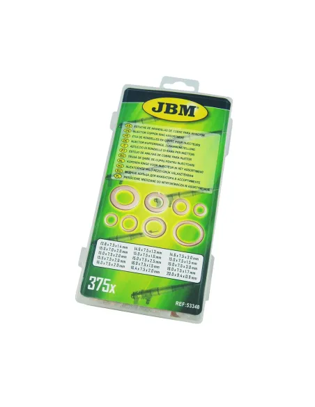 53340 Estuche De Arandelas De Cobre Para Inyectores 375 Pcs JBM