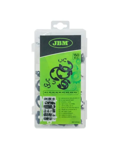 Estuche de Circlips Tipo E 150PCS JBM 53348