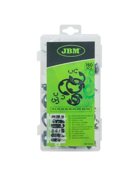Estuche de Circlips Tipo E 150PCS JBM 53348