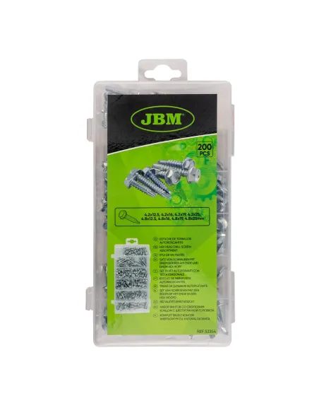 53354 Estuche De Tornillos Autorroscantes200Pcs JBM
