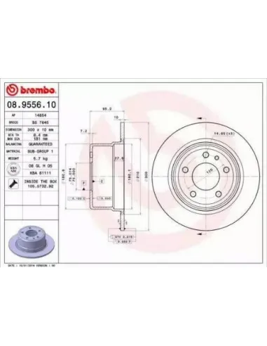 08.9556.10 Disco de freno Brembo