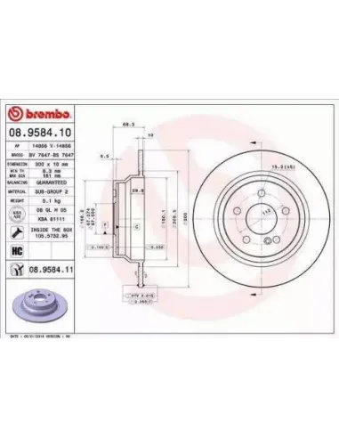 08.9584.10 Disco de freno Brembo