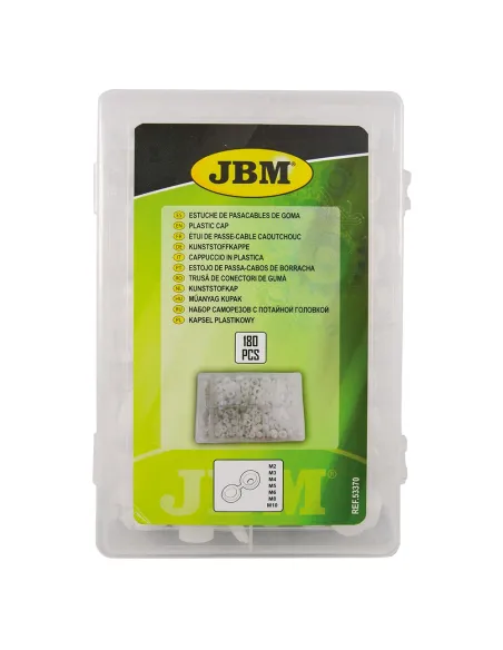 53370 Estuche De Pasacables De Goma190Pcs M2,3,4,5,6,8, 10 JBM