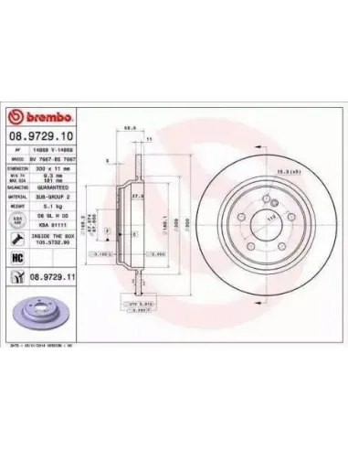 08.9729.10 Disco de freno Brembo