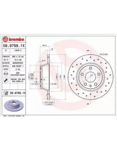 0897691X Disco de freno Brembo