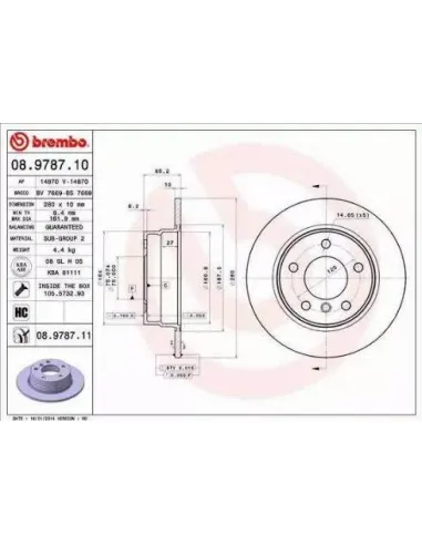 08.9787.10 Disco de freno Brembo