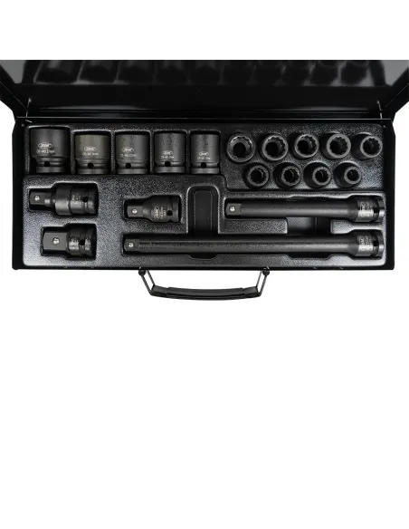 53531 Set De 19 Piezas De Impacto De 1/2" Con 14 Vasos De 12 Canto JBM