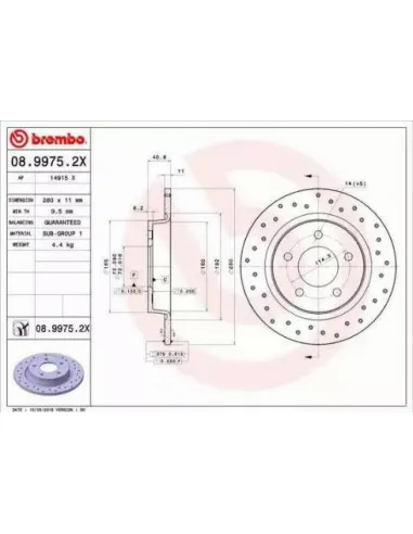 0899752X Disco de freno Brembo