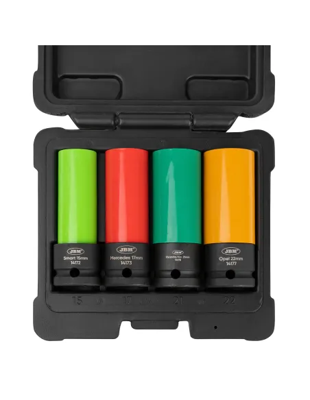 53587 Set De 4 Vasos De Impacto Para Llantas De Aleación - 1/2" JBM