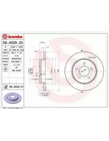 08.A029.20 Disco de freno Brembo