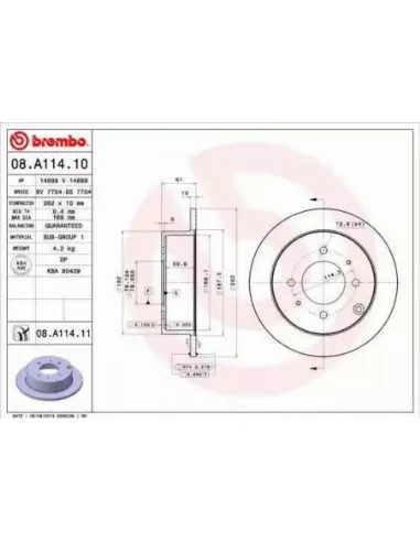 08.A114.10 Disco de freno Brembo