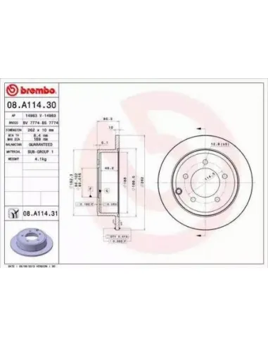 08.A114.30 Disco de freno Brembo