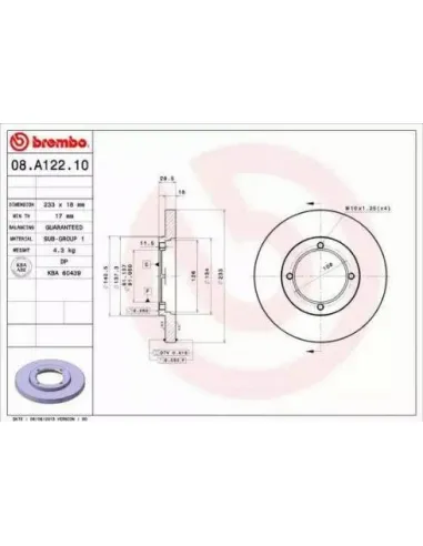 08.A122.10 Disco de freno Brembo