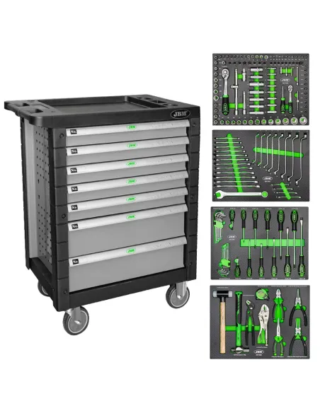 53661 Carro De Herramientas 7 Cajones Gris JBM