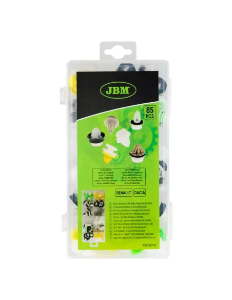 53710 Estuche De Clips Renault Dacia 85 Pcs Para Panel De Puerta JBM