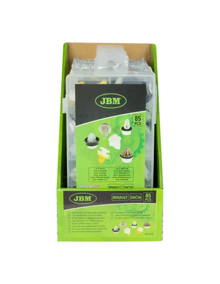 53710 Estuche De Clips Renault Dacia 85 Pcs Para Panel De Puerta JBM