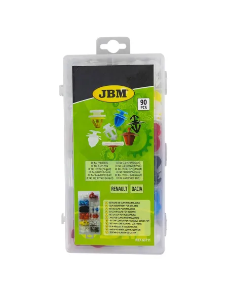 53711 Estuche De Clips Renault Dacia 90 Pcs Para Moldura JBM