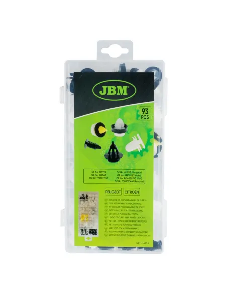 53713 Estuche De Clips Peugeot/Citroã‹n 93 Pcs Para Panel De Puert JBM