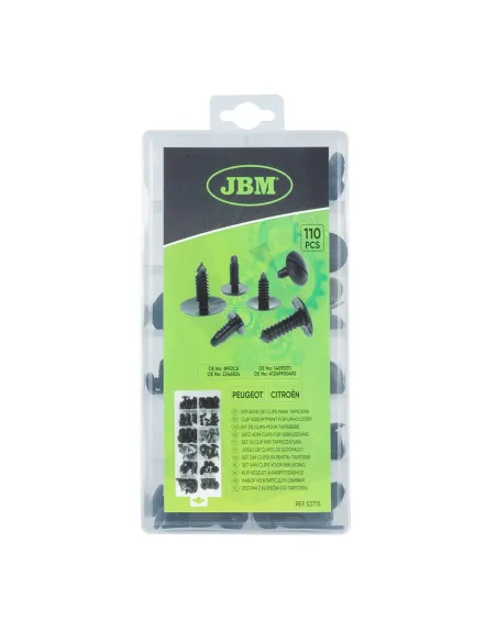 53715 Estuche De Clips Peugeot/Citroã‹n 110 Pcs Para Tapicería JBM