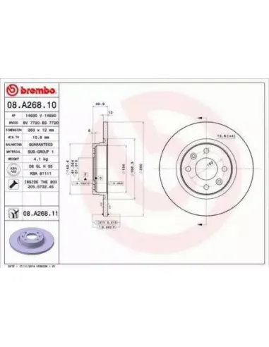 08.A268.10 Disco de freno Brembo